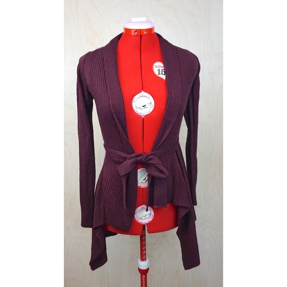 ModCloth (MAK) "Coastal Cafe" Cardigan in "Merlot" - Picture 1 of 7
